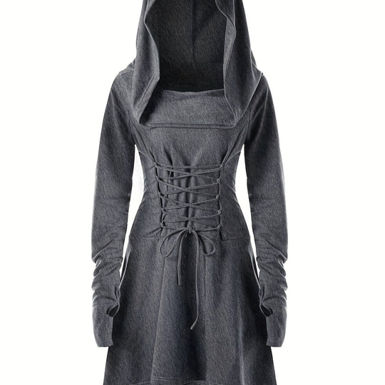 Damen Halloween-Umhang mit Kapuze | Lang