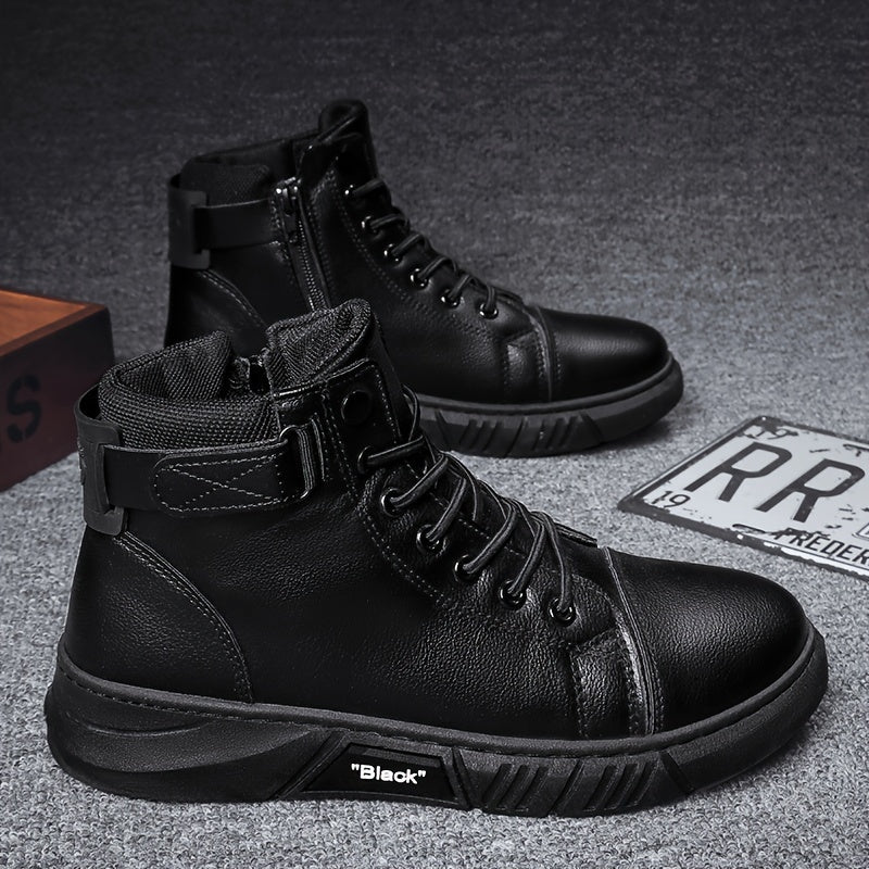 Winterstiefel Herren| Hoher Schaft Mit Riemen Und Schnürung