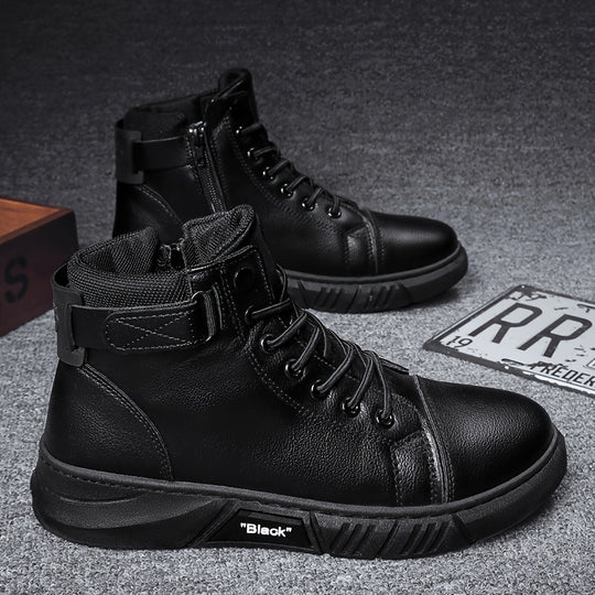 Winterstiefel Herren| Hoher Schaft Mit Riemen Und Schnürung