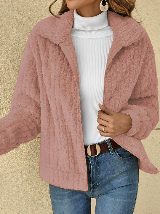 Damen Übergangsjacke Teddy Damen | Kurz Weich