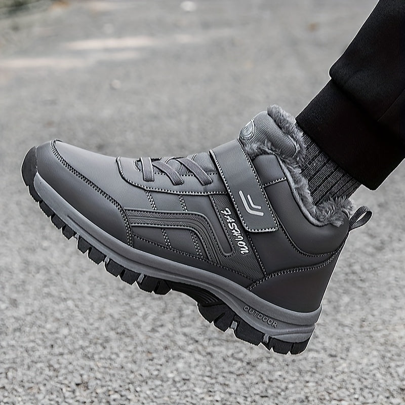 Winterschuhe Herren | Halbhohe gefütterte Schnürstiefel