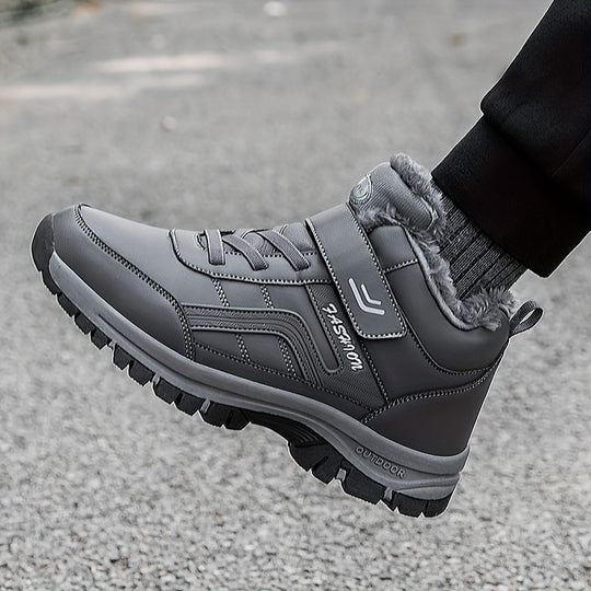 Winterschuhe Herren | Halbhohe gefütterte Schnürstiefel