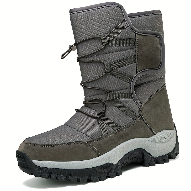Winterschuhe Herren | Hohe Stiefel Mit Klettverschluss Und Kordelzug