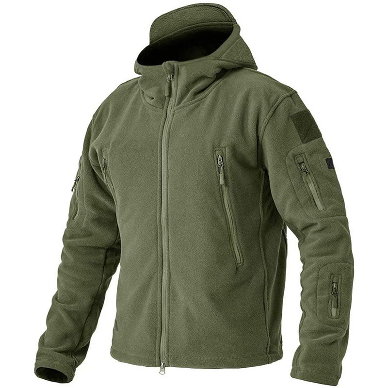 Herren Fleecejacke mit Kapuze | Gefüttert Reißverschluss Outdoor