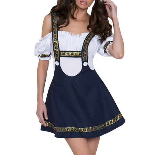 Damen Elegantes Mini Dirndlkleid | Trachtenkleid für Festliche Anlässe