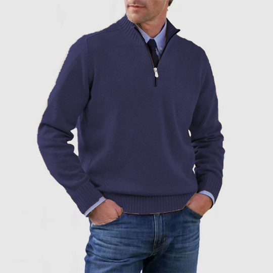 Herren Pullover Reißverschluss Freizeit | Warm Bequem Alltag