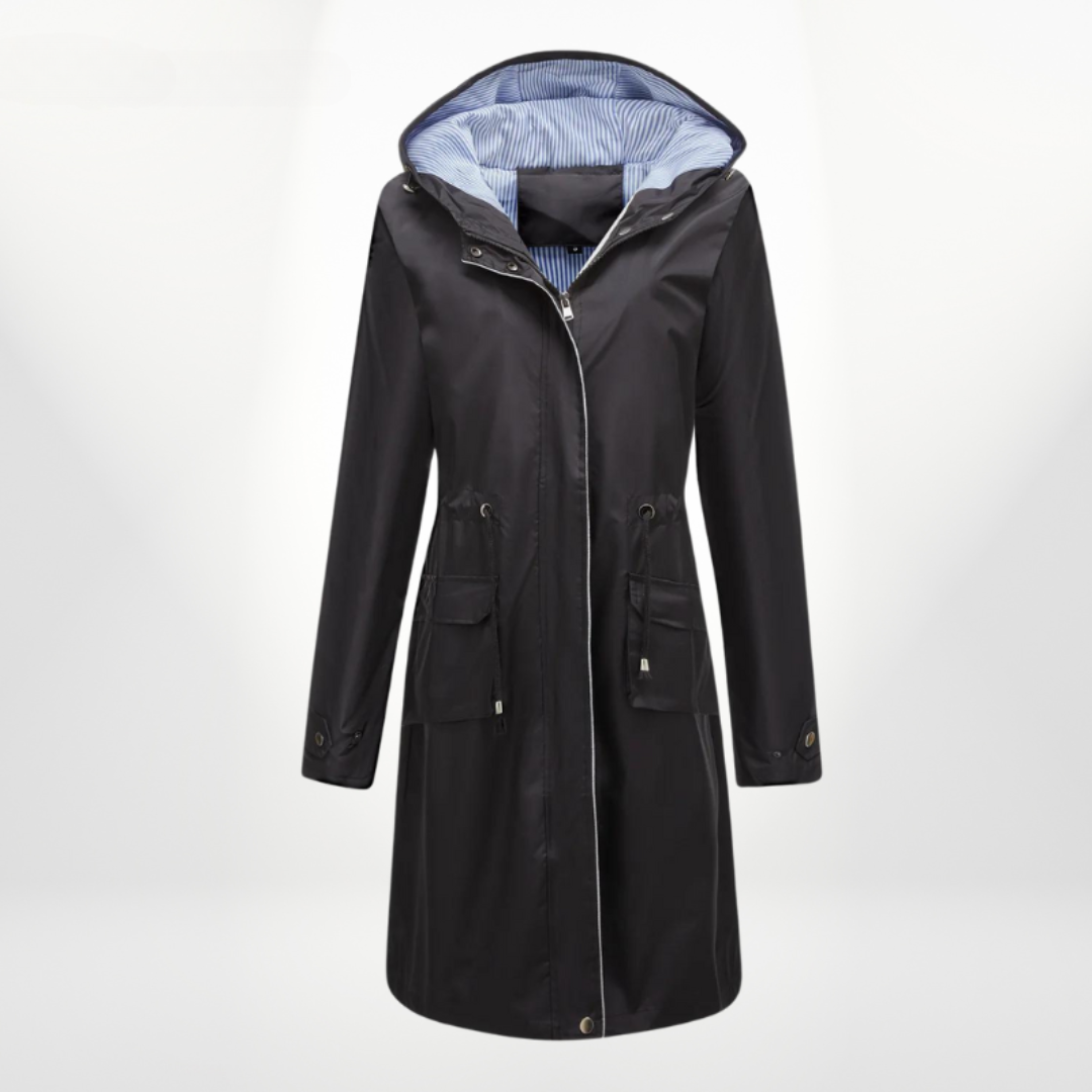 Trenchcoat Damen Wasserdicht | Mit Kapuze Überknielang