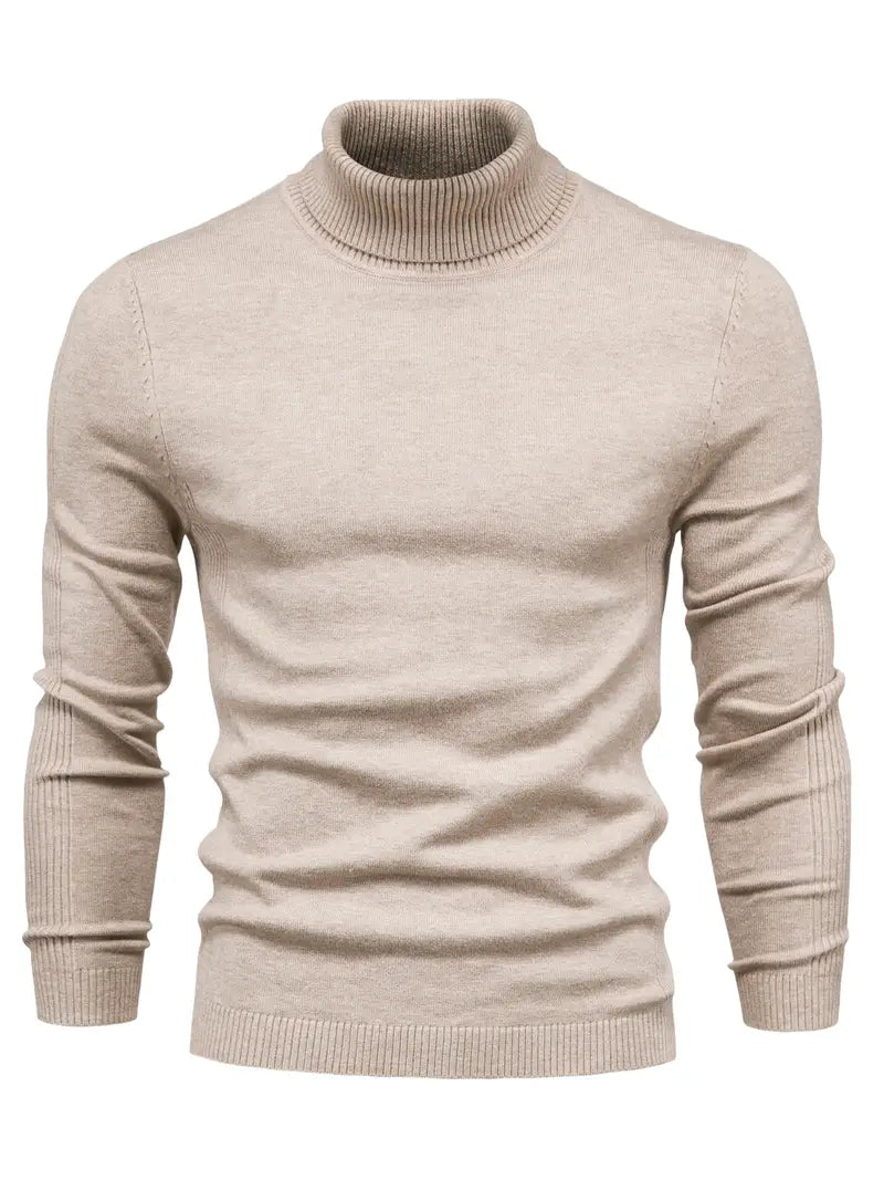 Herren Pullover Turtleneck Slim Fit | Weich Strick Langarm