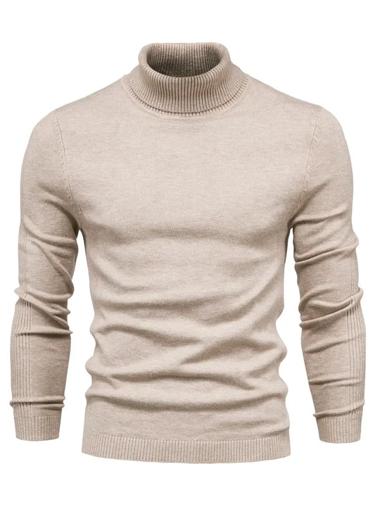 Herren Pullover Turtleneck Slim Fit | Weich Strick Langarm