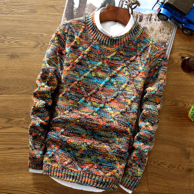 Strickpullover Herren Mehrfarbig Rundhals | Bequem & Stylisch