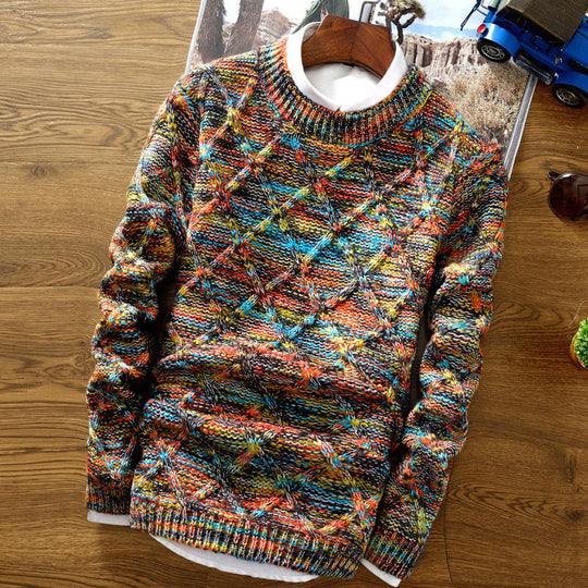 Strickpullover Herren Mehrfarbig Rundhals | Bequem & Stylisch