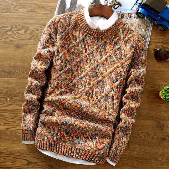 Strickpullover Herren Mehrfarbig Rundhals | Bequem & Stylisch