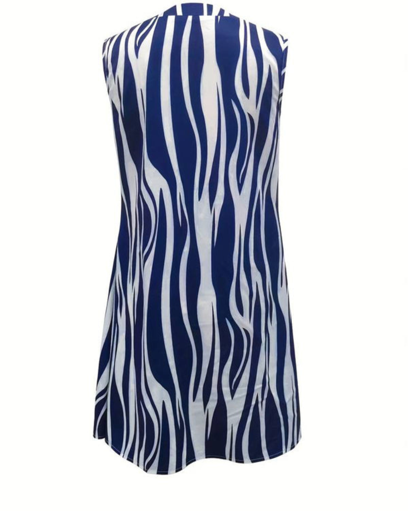 Damen Luftiges Gestreiftes Kleid | Mini Kleid