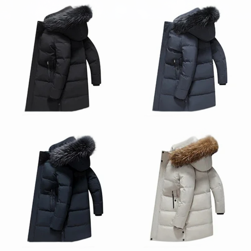 Winterjacke mit Fellimitat-Kapuze für Männer