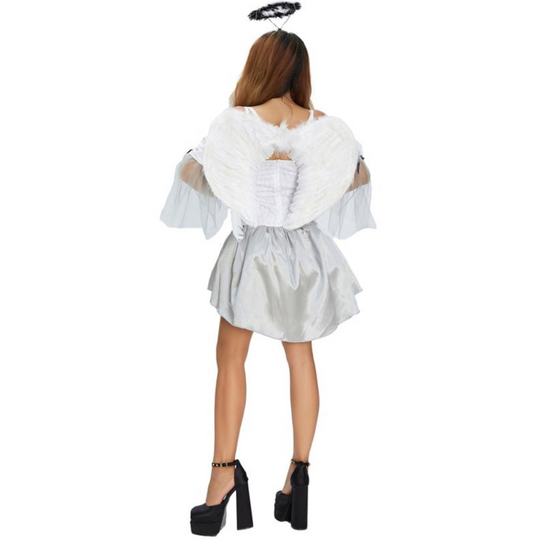Damen Halloween Kostümkleid | Mini mit Schnürung und Flügeln