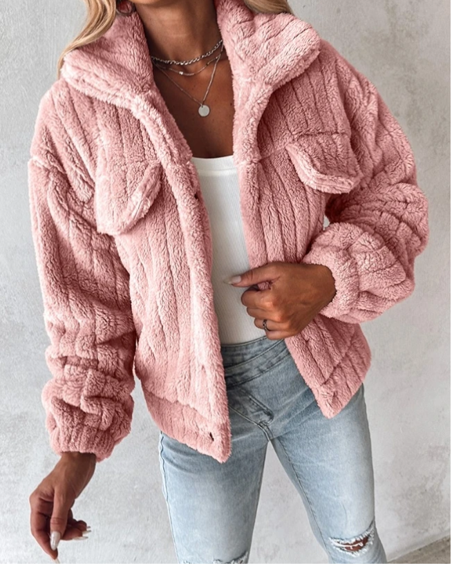 Damen Übergangsjacke Teddy Damen | Kurz Komfortabel
