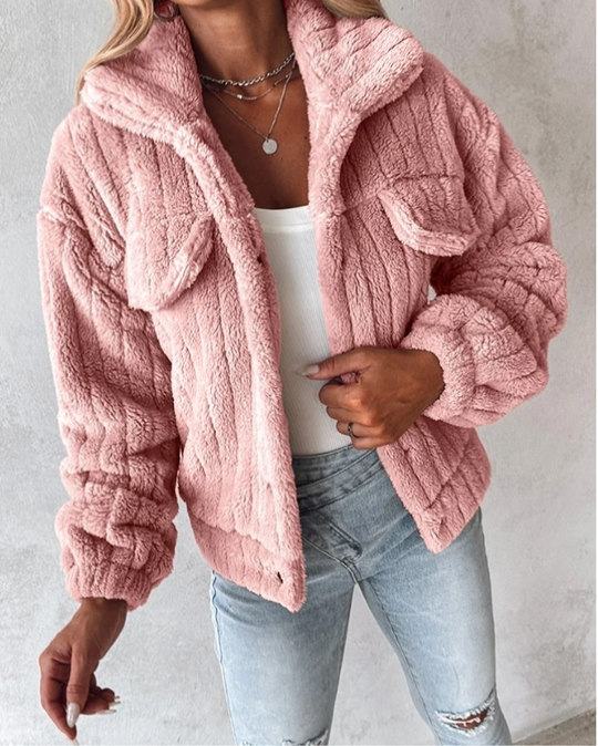 Damen Übergangsjacke Teddy Damen | Kurz Komfortabel