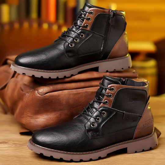 Winterschuhe Herren | Schnürung Und Reißverschluss Stiefel
