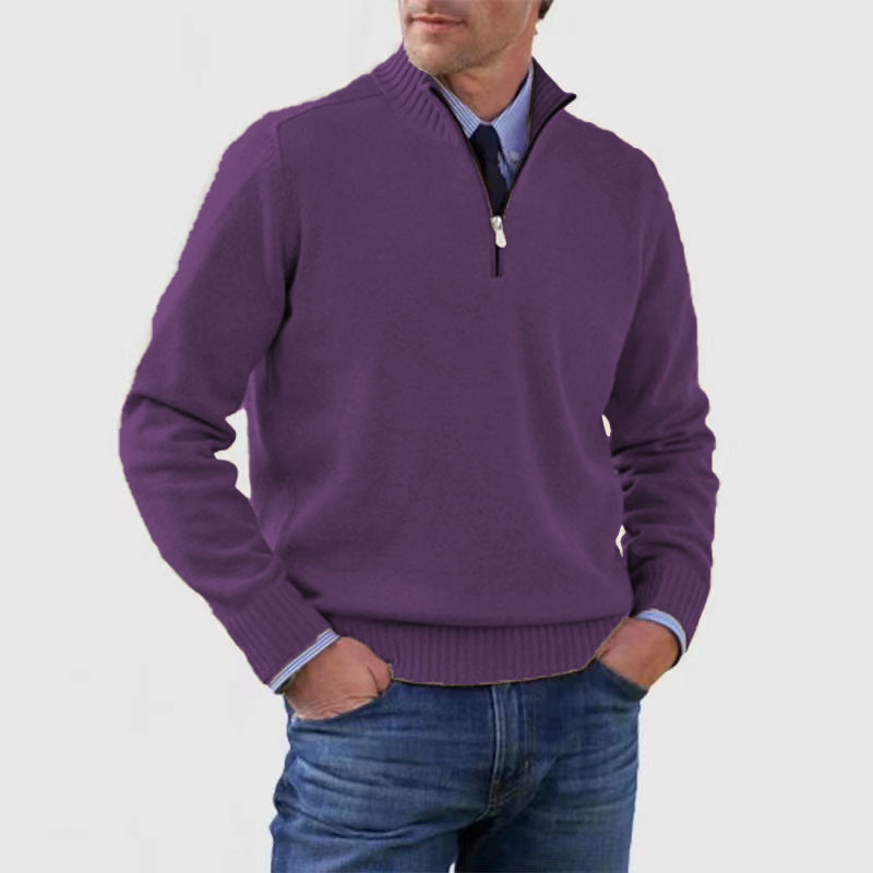Herren Pullover Reißverschluss Freizeit | Warm Bequem Alltag