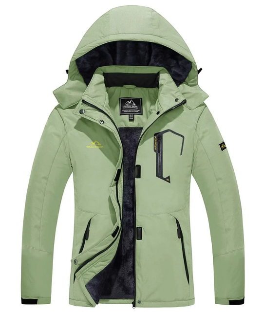Damen Winter Skijacke | Outdoorjacke mit Kapuze und Reißverschluss