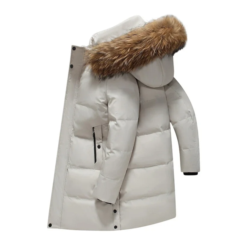 Winterjacke mit Fellimitat-Kapuze für Männer