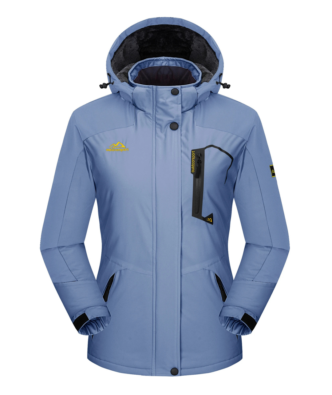 Damen Winter Skijacke | Outdoorjacke mit Kapuze und Reißverschluss