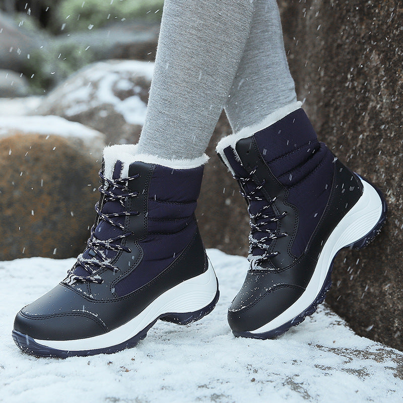 Winterschuhe Damen Stiefel | Schnürung mit Knöchelhohem Schnitt