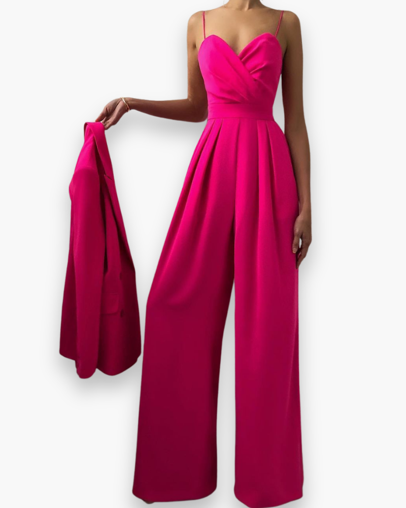 Damen Eleganter Jumpsuit | Festlich Weit Beinig