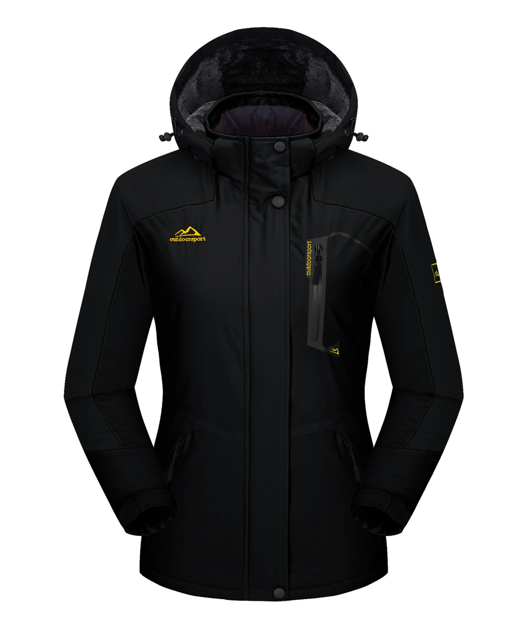 Damen Winter Skijacke | Outdoorjacke mit Kapuze und Reißverschluss