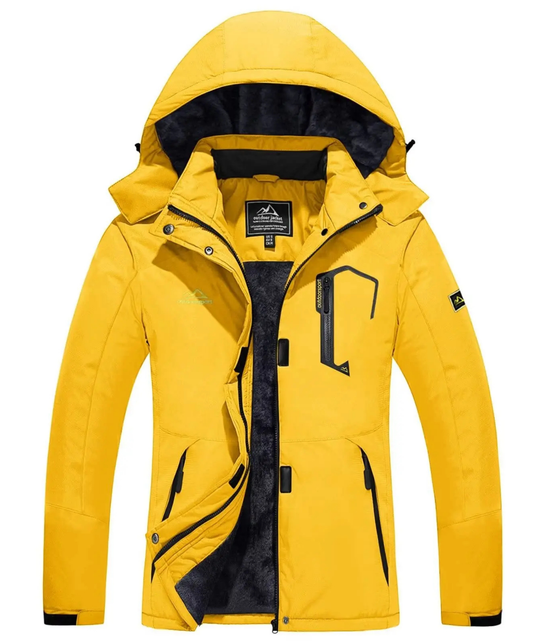Damen Winter Skijacke | Outdoorjacke mit Kapuze und Reißverschluss