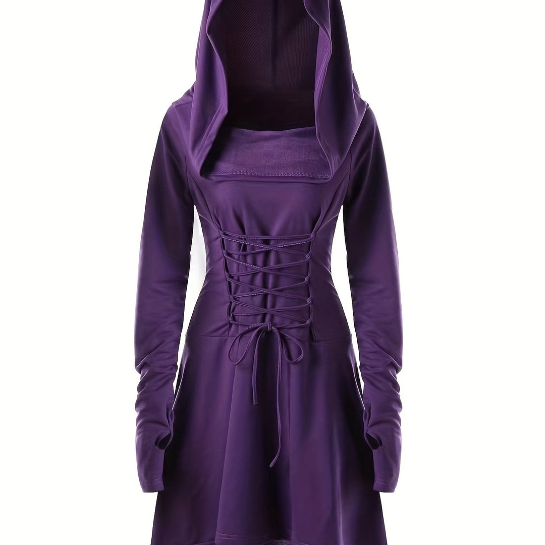Damen Halloween-Umhang mit Kapuze | Lang
