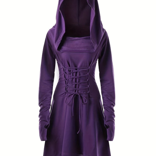 Damen Halloween-Umhang mit Kapuze | Lang