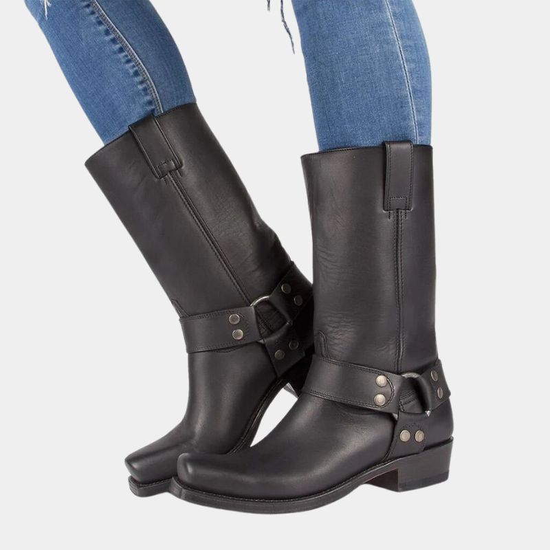 Damen Stiefel Cowboy Western Look | Bequem Schlank Modern