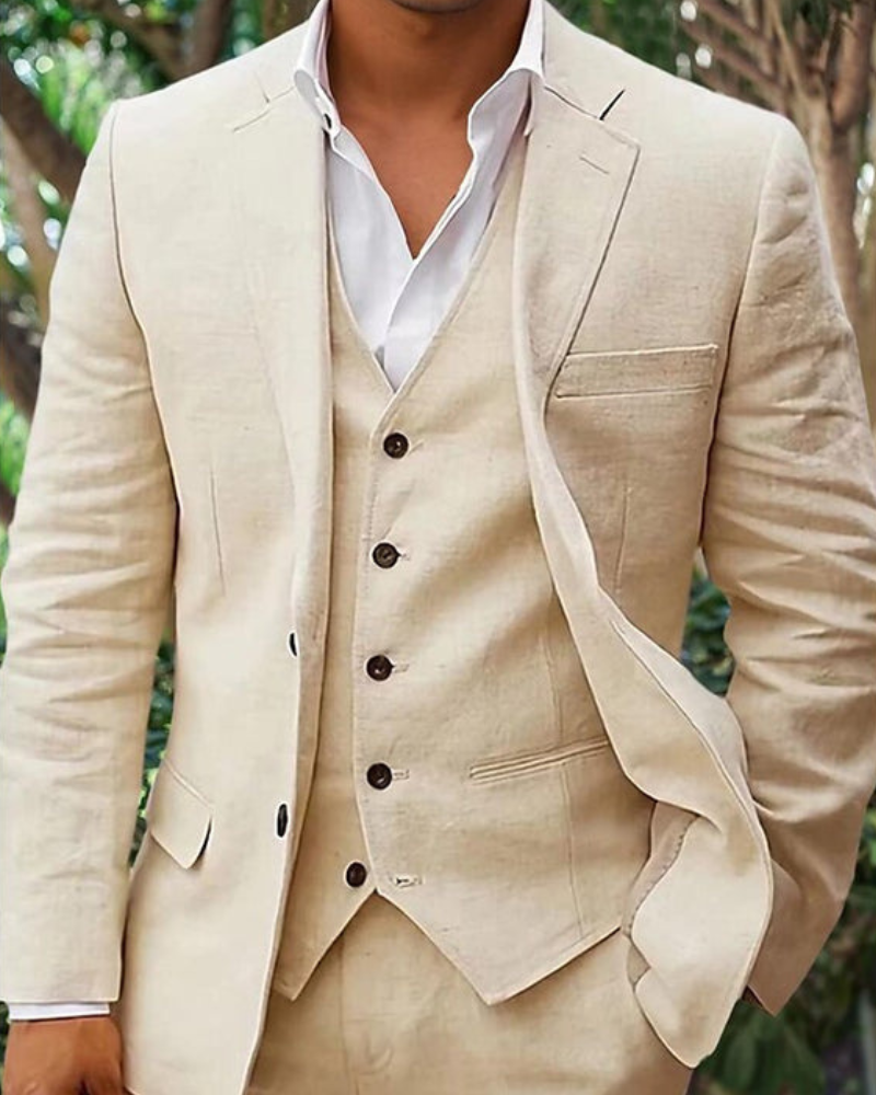 Herren Elegantes Dreiteiliges Anzug-Set | Blazer, Weste und Hose
