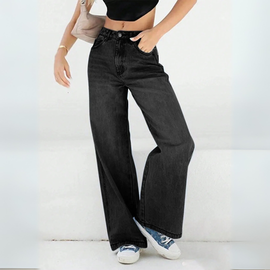 Baggy Jeans Damen | High Waist Hose mit weitem Schnitt