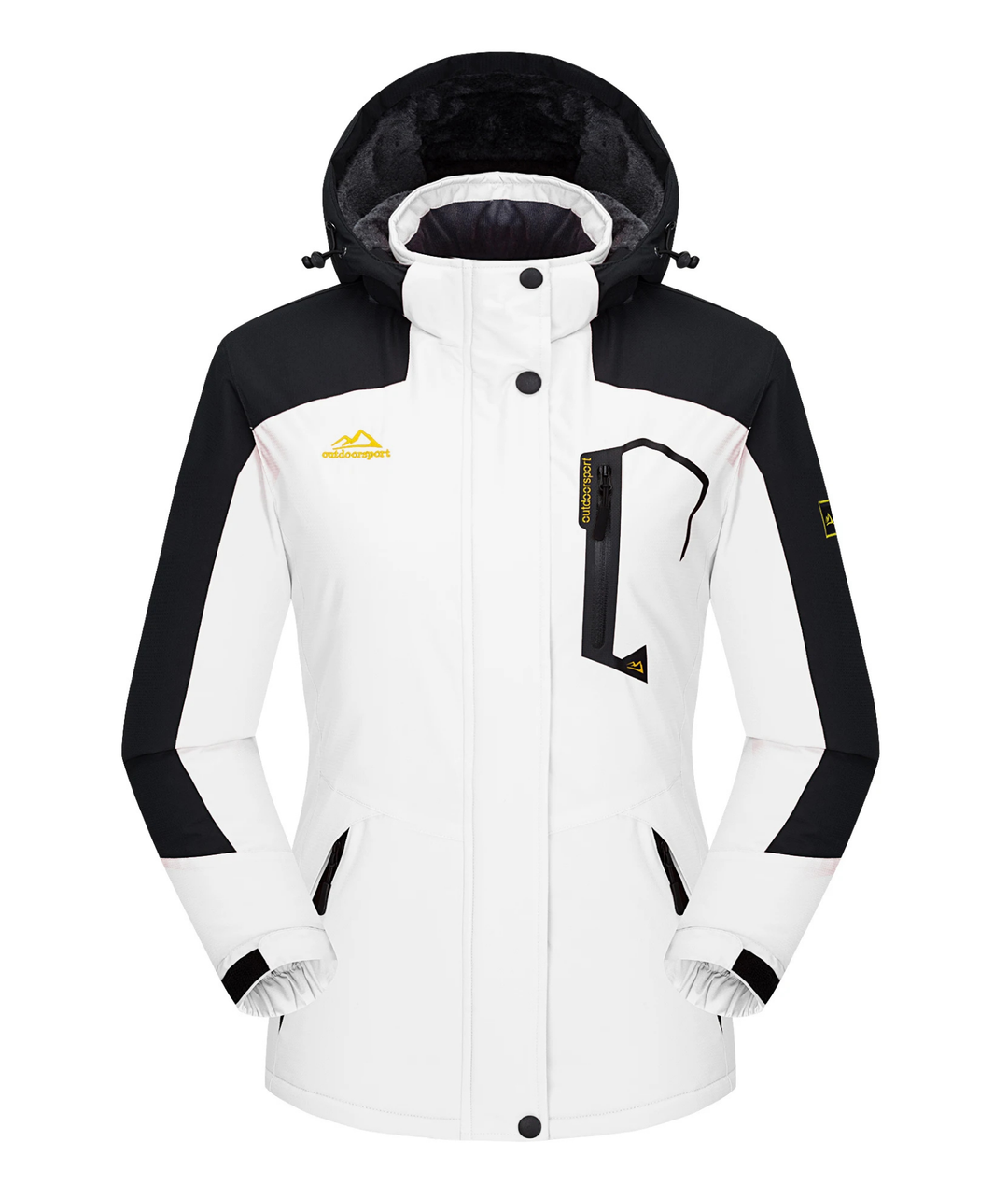 Damen Winter Skijacke | Outdoorjacke mit Kapuze und Reißverschluss