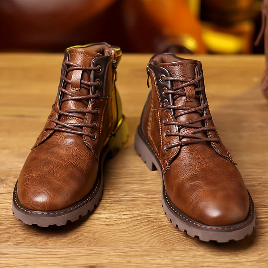 Winterschuhe Herren | Schnürung Und Reißverschluss Stiefel