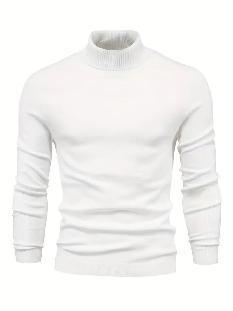 Herren Pullover Turtleneck Slim Fit | Weich Strick Langarm