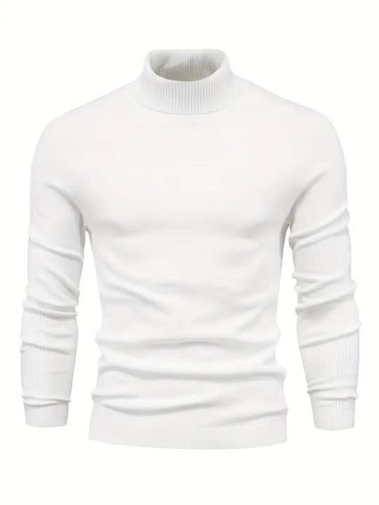 Herren Pullover Turtleneck Slim Fit | Weich Strick Langarm