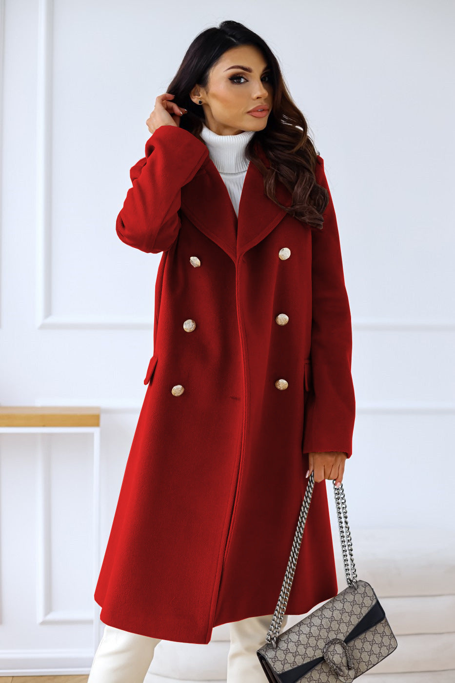Trenchcoat Damen Klassisch | Lang Wintermantel Elegant