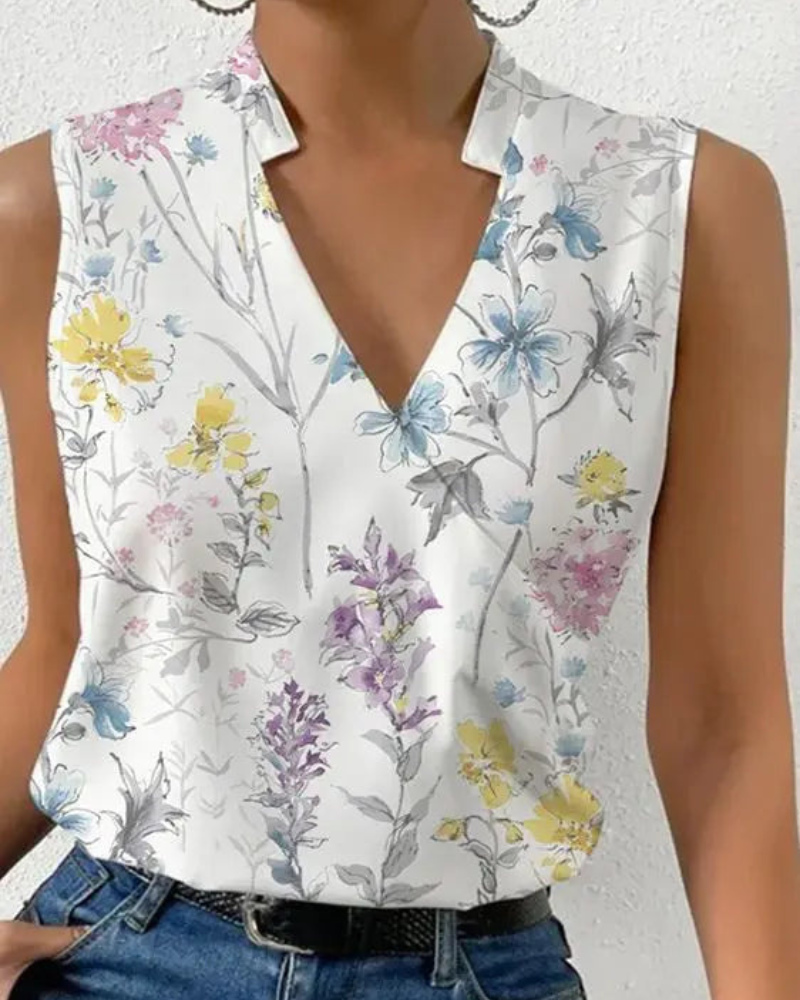Damen Luftiges V-Ausschnitt Top | Lässiges Sommer Tops