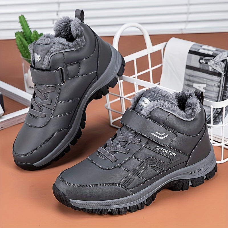 Winterschuhe Herren | Halbhohe gefütterte Schnürstiefel