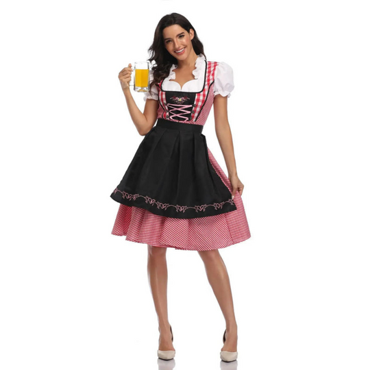 Damen Klassisches Trachtenkleid | Modernes Dirndl für Oktoberfest
