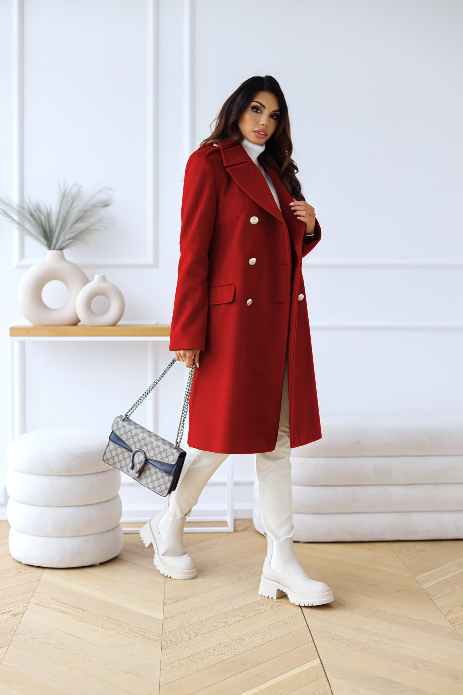 Trenchcoat Damen Klassisch | Lang Wintermantel Elegant