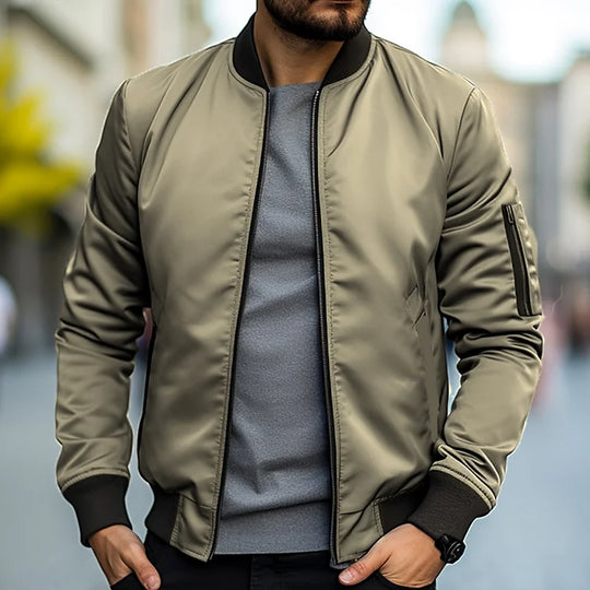 Herren Übergangs Bomberjacke Leicht | Reißverschluss Klassisch