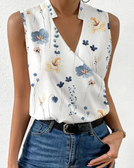 Damen Luftiges V-Ausschnitt Top | Lässiges Sommer Tops