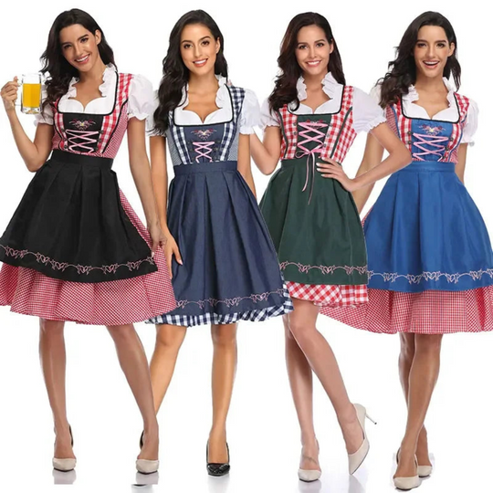 Damen Klassisches Trachtenkleid | Modernes Dirndl für Oktoberfest