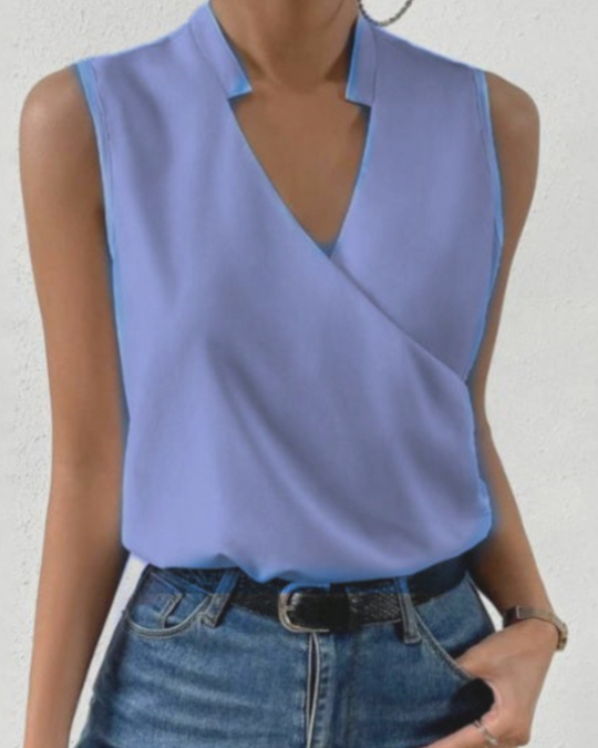 Damen Luftiges V-Ausschnitt Top | Lässiges Sommer Tops