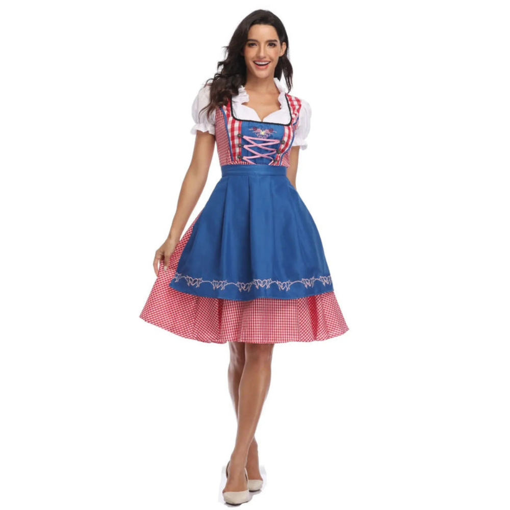 Damen Klassisches Trachtenkleid | Modernes Dirndl für Oktoberfest