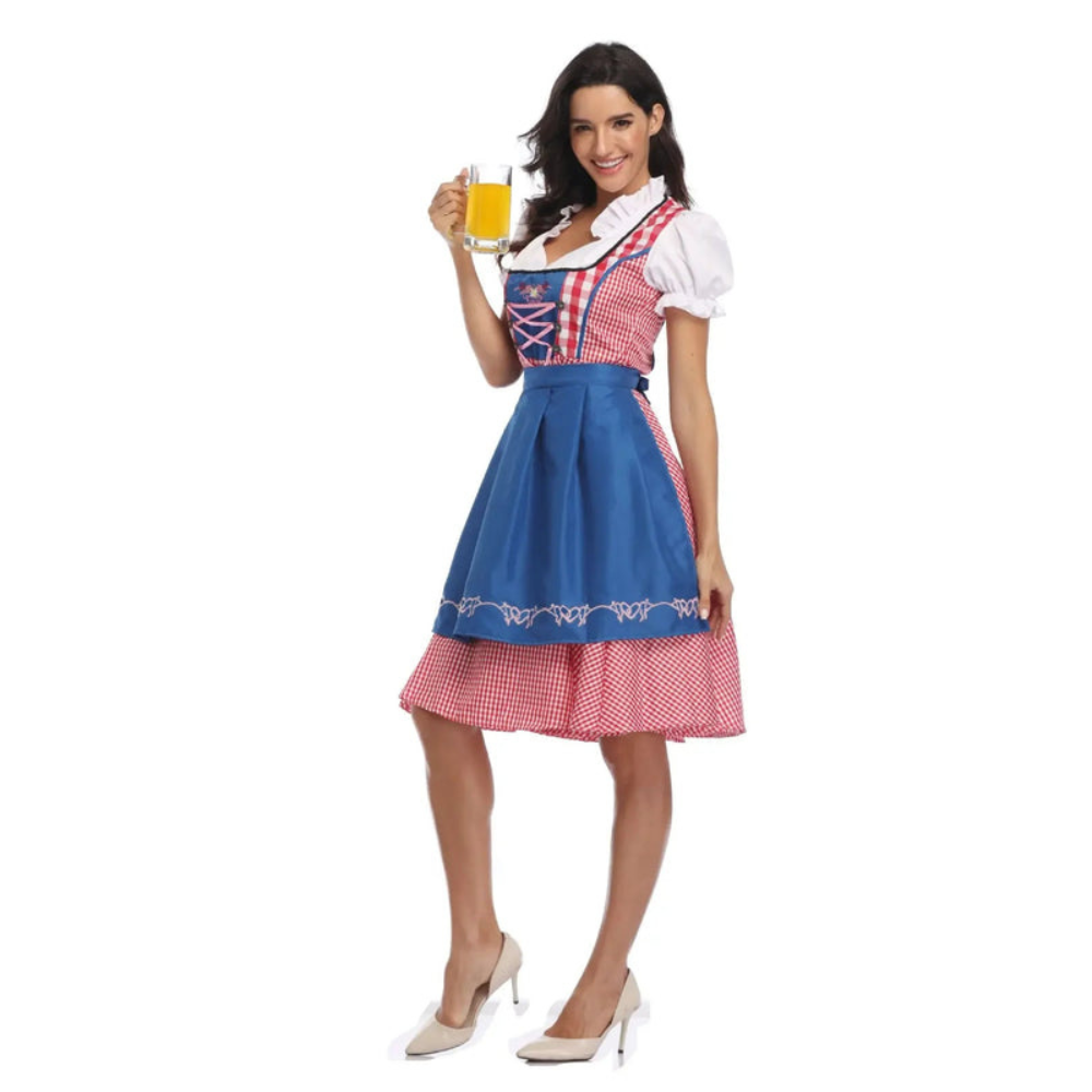 Damen Klassisches Trachtenkleid | Modernes Dirndl für Oktoberfest